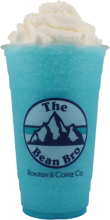blue frozen drink with whipped cream